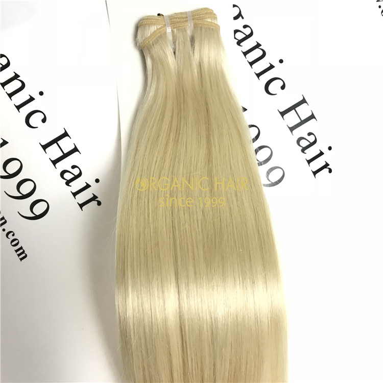 Human remy hair weft extensions wholesale #101 color X68